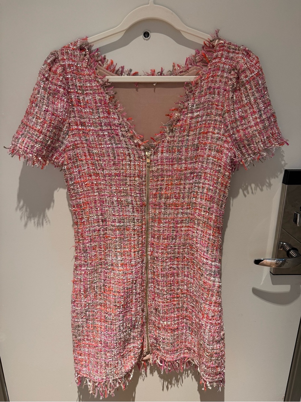 Vici Pink Multi-Color Tweed Mini Dress - Picture 6 of 7
